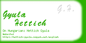 gyula hettich business card